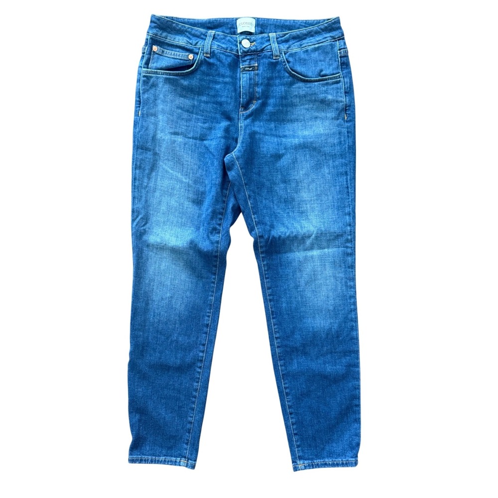 Closed Women Blue Slim Tapered‎ High Rise Organic Cotton Jeans Made in Italy 30